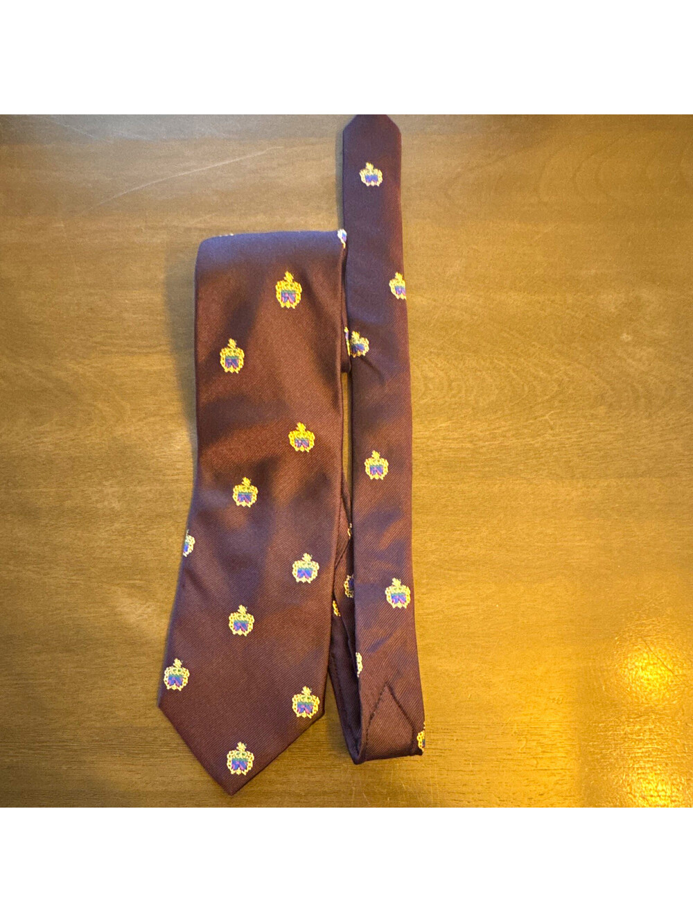 Chatham Ltd. Men's Burgundy Silk Crest Woven Necktie, Handmade Preppy [COPY]